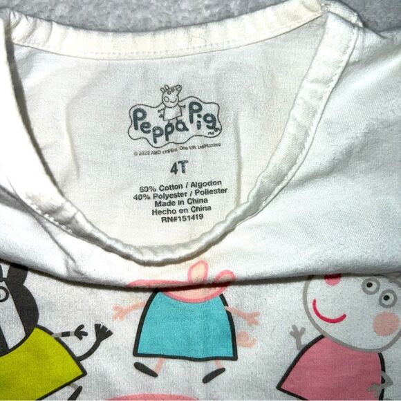Toddler Girl White Peppa Pig and Friends Tee 0515K - Picture 3 of 4